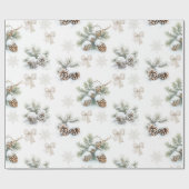 Vintage rustikale Weihnachtskiefern Geschenkpapier (Flach)