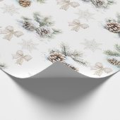 Vintage rustikale Weihnachtskiefern Geschenkpapier (Ecke)