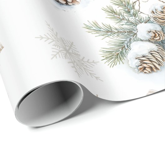 Vintage rustikale Weihnachtskiefern Geschenkpapier (Rolleneckpunkt)