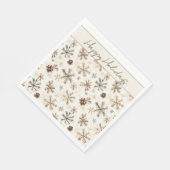 Vintage rustikale Weihnachtsschneeflocken und Kief Serviette (Ecke)