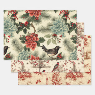 Vintage rustikale Weihnachtswrapping Papier Birnen