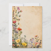 Vintage rustikale Wildblume Botanisch Save the Dat Einladung (Rückseite)