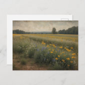 Vintage rustikale Wildblume Sommerlandschaft Postkarte (Vorne/Hinten)