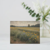 Vintage rustikale Wildblume Sommerlandschaft Postkarte (Stehend Vorderseite)