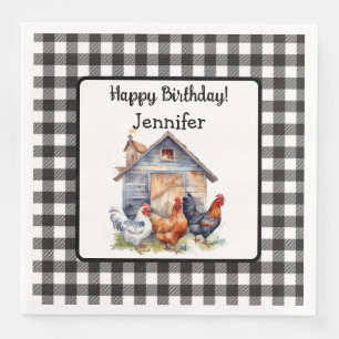 Vintage rustikaler Farmhaus-Stil Geburtstag Serviette