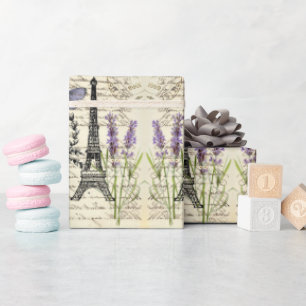 vintage rustikaler französischer Eiffelturm Paris  Geschenkpapier
