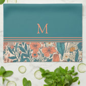 Vintage-rustikales Blumenmonogramm Geschirrtuch (Gefaltet)
