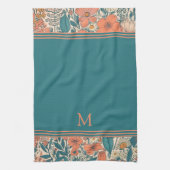 Vintage-rustikales Blumenmonogramm Geschirrtuch (Vertikal)