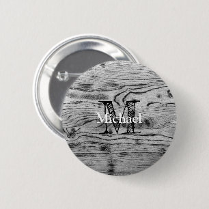 Vintage rustikales graues schwarzes verbranntes Ho Button