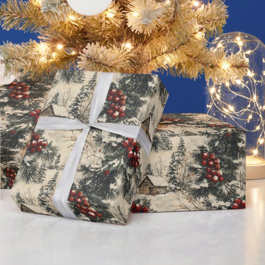 Vintage Rustikales Weihnachtsfest Geschenkpapier (Feiertage)