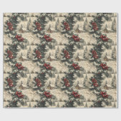 Vintage Rustikales Weihnachtsfest Geschenkpapier (Flach)