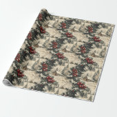 Vintage Rustikales Weihnachtsfest Geschenkpapier (Ungerollt)
