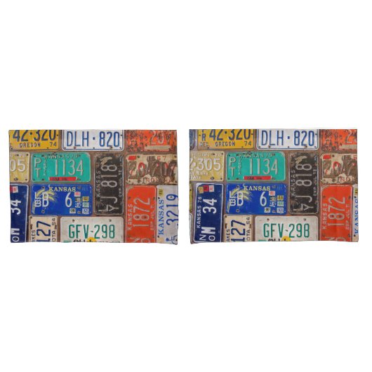 Vintage Rusty License Teller Kissenbezug (Vorderseite-Set)