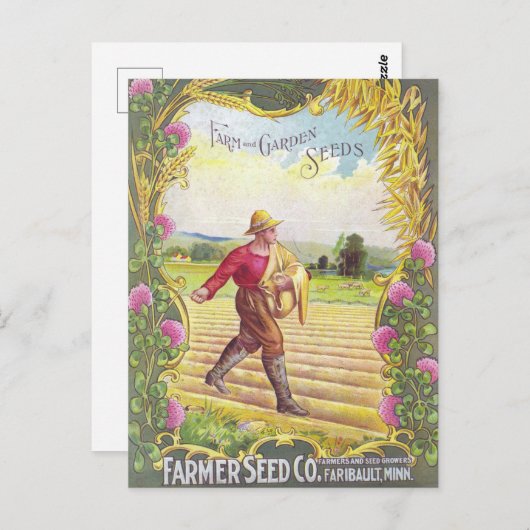 Vintage Saatgutanzeige Postkarte (Vorne/Hinten)
