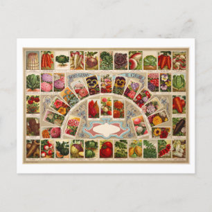 Vintage Saatgutpackungen Postkarte