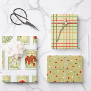 Vintage Saatgutpackungen und zusammengesetzte Erze Geschenkpapier Set