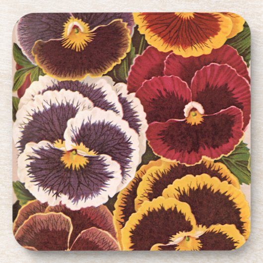 Vintage Saatpacketiketten, Blume der Gartenhalle Getränkeuntersetzer