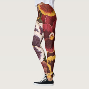 Vintage Saatpacketiketten, Blume der Gartenhalle Leggings
