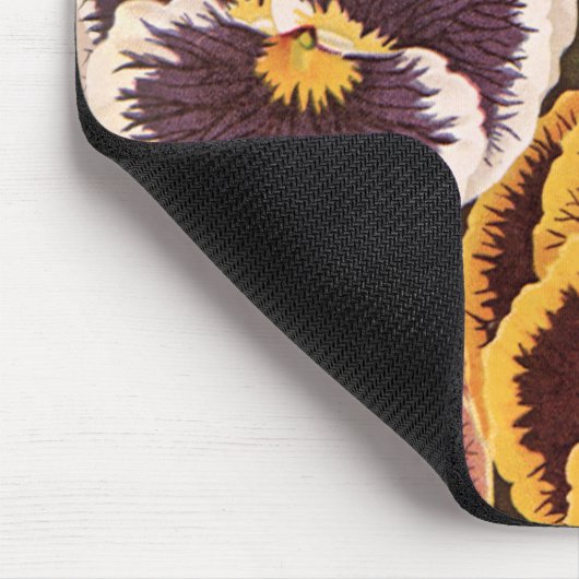 Vintage Saatpacketiketten, Blume der Gartenhalle Mousepad (Ecke)