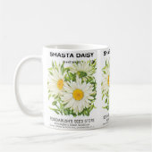 Vintage Saatpackung Kunst, Shasta Daisy Blume Kaffeetasse (Links)