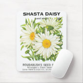 Vintage Saatpackung Kunst, Shasta Daisy Blume Mousepad (Mit Mouse)