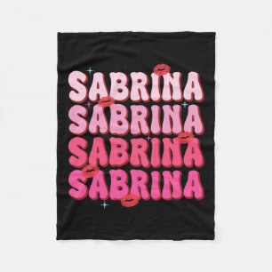 Vintage Sabrina Personalisierter Name Ich liebe Sa Fleecedecke