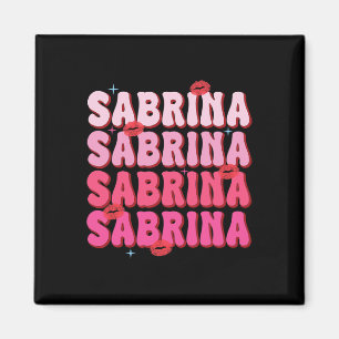 Vintage Sabrina Personalisierter Name Ich liebe Sa Magnet