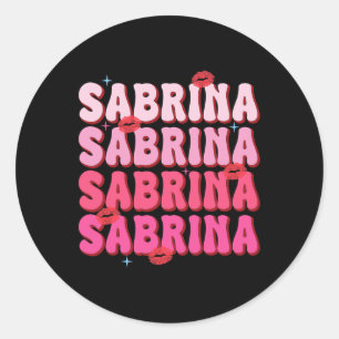 Vintage Sabrina Personalisierter Name Ich liebe Sa Runder Aufkleber