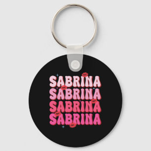 Vintage Sabrina Personalisierter Name Ich liebe Sa Schlüsselanhänger