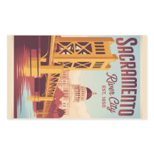 Vintage Sacramento California Retro Travel Poster 