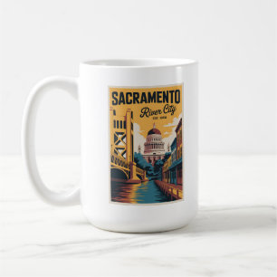 Vintage Sacramento Kalifornien Retro-Reiseposter Kaffeetasse