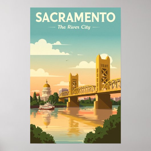 Vintage Sacramento Poster (Vorne)