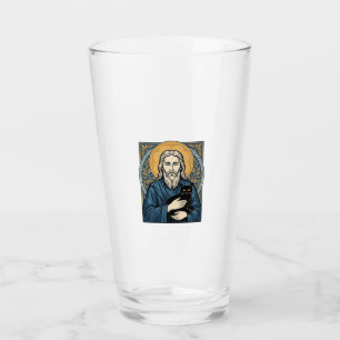 Vintage Sacred Cat Portrait Vektor-Shirt-Design_1 Glas