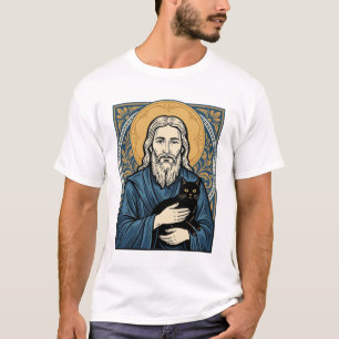 Vintage Sacred Cat Portrait Vektor-Shirt-Design_1 T-Shirt
