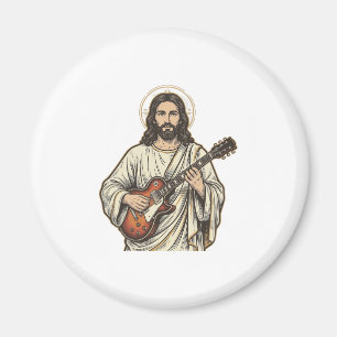Vintage Sacred Guitarist Gravur Shirt Design_1 Magnet