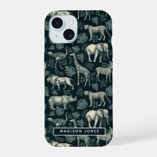 Vintage-Safari Afrikanische Tiere  iPhone 15 Hülle