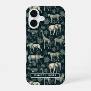 Vintage Safari Afrikanische Tiere iPhone 16 Hülle