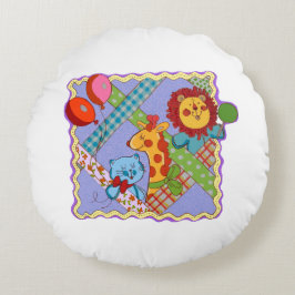 Vintage Safari Animals Round Pillow Rundes Kissen