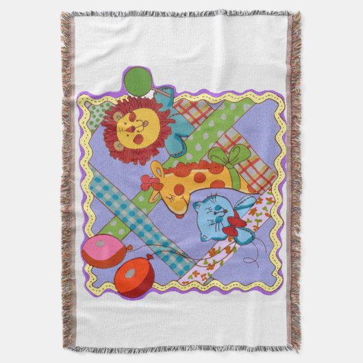 Vintage Safari Animals Throw Blanket Decke (Vorderseite Vertikal)