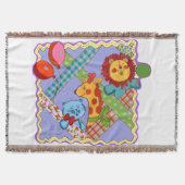 Vintage Safari Animals Throw Blanket Decke (Vorderseite)