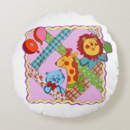 Vintage Safari-Tiere Rundkissen Rundes Kissen