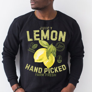 Vintage Saftige Zitrone Frucht Etikett  T-Shirt