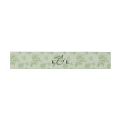 Vintage Sage Floral Modern Monogram Wedding Einladungsbanderole (Flach)