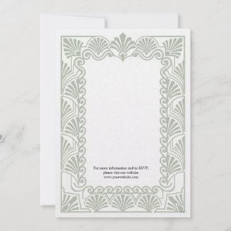 Vintage Sage Green Floral Wedding Invitation Einladung