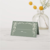 Vintage Sage Green Wedding  Platzkarte (Vorderseite)
