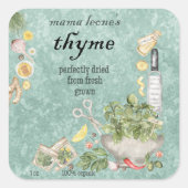 Vintage Sage Jar Bottle Quadratischer Aufkleber (Vorderseite)