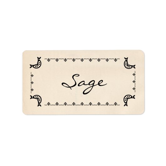 Vintage Sage Labels Adressaufkleber (Vorne)
