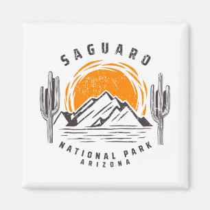 Vintage Saguaro-Nationalpark mit Kaktus Magnet