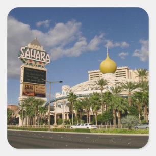 Vintage Sahara Hotel Las Vegas Quadratischer Aufkleber