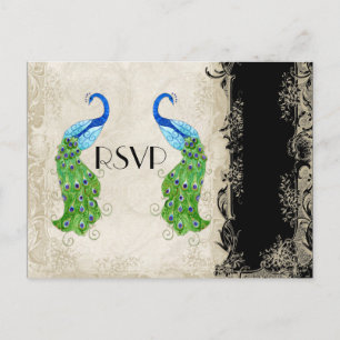 Vintage Sahnespitze des Einladungspostkarte